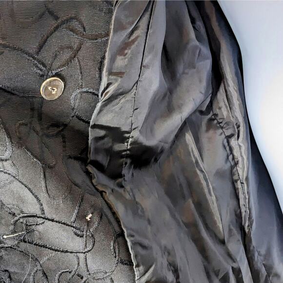 Erin London Lightweight Patterned Black Hip Length Lined Jacket Women's Sz L - Picture 6 of 9